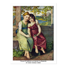 Retrato de Adelheid y de Gabriela Von Humboldt Tarjetas Postales