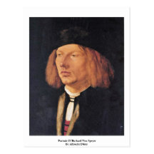 Retrato de Burkard Von Speyer By Albrecht Dürer Postal
