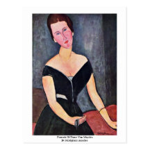 Retrato de dama Van Muyden By Modigliani Amedeo Tarjetas Postales