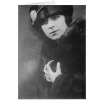 Retrato de Fannie Brice Tarjeton