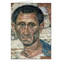 Retrato de Fayum de un hombre en una capa azul, Felicitación