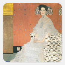 Retrato de Fritza Riedler - Gustavo Klimt Calcomania Cuadradas Personalizadas