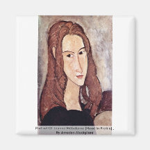 Retrato de Jeanne Hébuterne [cabeza en perfil]. , Iman De Frigorífico