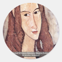 Retrato de Jeanne Hébuterne [cabeza en perfil]. , Pegatina