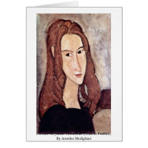 Retrato de Jeanne Hébuterne [cabeza en perfil]. , Felicitacion