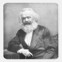 Retrato de Karl Marx Calcomania Cuadradas Personalizada
