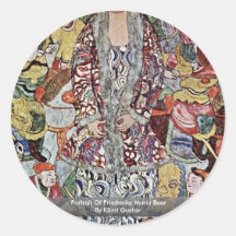 Retrato de la cerveza de Friederike Maria de Klimt Pegatina