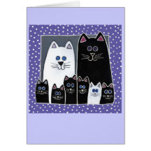 Retrato de la familia del gatito tarjeta