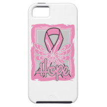 Retrato de la mariposa de la esperanza del cáncer  iPhone 5 carcasa