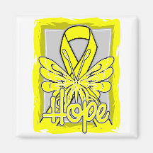 Retrato de la mariposa de la esperanza del sarcoma imanes de nevera