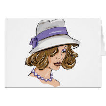 Retrato de la mujer de la moda felicitacion 
