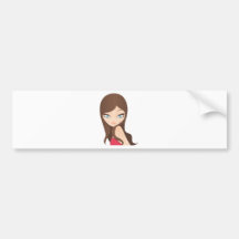Retrato de la mujer etiqueta de parachoque