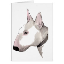 retrato de la tarjeta de bull terrier del inglés