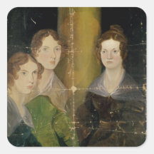 Retrato de las hermanas de Bronte, c.1834 Colcomanias Cuadradas Personalizadas
