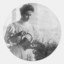Retrato de las plantas de riego de Helen Keller Pegatina