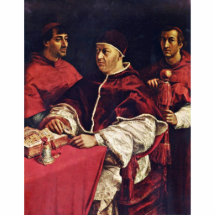 Retrato de papa León X con sus primos de Raffael Esculturas Fotograficas