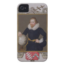 Retrato de sir Walter Raleigh (c.1552-1618) de Case-Mate iPhone 4 Carcasas