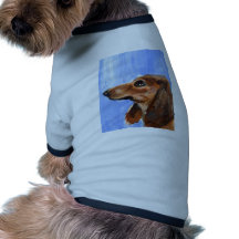 Retrato de un dachshund rojo camisetas de mascota