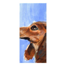 Retrato de un dachshund rojo tarjetas publicitarias personalizadas