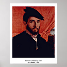Retrato de un hombre joven de Lorenzo Lotto Posters