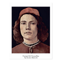 Retrato de un hombre joven de Sandro Botticelli Tarjeta Postal