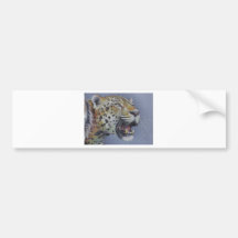 Retrato de una cabeza del tigre pegatina de parachoque