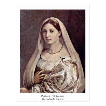 Retrato de una mujer de Raffaello Sanzio Postales