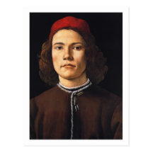 Retrato de una postal del hombre joven