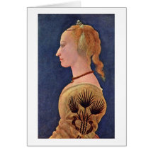 Retrato de una señora By Baldovinetti Alesso Tarjetón