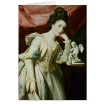 Retrato de una señora con una figurilla del Cupid Felicitacion