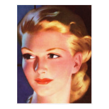 Retrato del anuncio de la mujer retra de las mujer postales