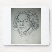 Retrato del carbón de leña de Ludwig van Beethoven Alfombrilla De Raton