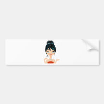 retrato del chica etiqueta de parachoque