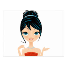 retrato del chica postales