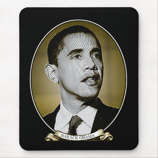 Retrato del dólar de Barack Obama Tapete De Ratones