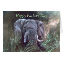 Retrato del elefante, el día de padre feliz tarjetas
