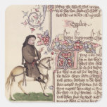 Retrato del facsímil de Geoffrey Chaucer de Calcomanía Cuadradas Personalizadas