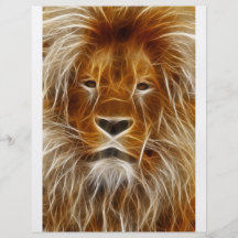 Retrato del león que brilla intensamente flyer personalizado
