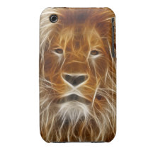 Retrato del león que brilla intensamente iPhone 3 Case-Mate carcasa