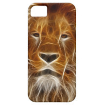 Retrato del león que brilla intensamente iPhone 5 Case-Mate coberturas