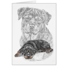 Retrato del perro de Rottweiler Tarjeton