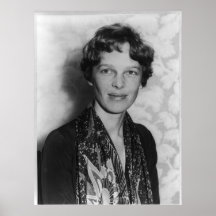 Retrato del vintage de Amelia Earhart Poster