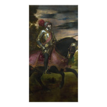 Retrato ecuestre de Charles V por Titian Tarjeta Fotografica Personalizada