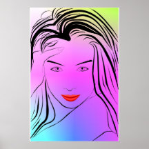 Retrato en fondo mezclado posters