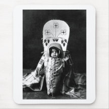 Retrato indio del vintage del nativo americano tapetes de raton