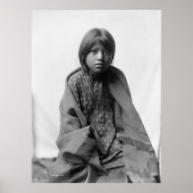 Retrato indio del vintage del nativo americano posters