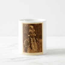 Retrato indio del vintage del nativo americano tazas