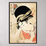 Retrato japonés fresco del geisha del ukiyo-e del  posters