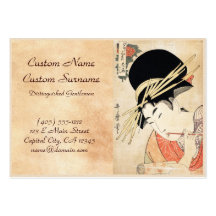 Retrato japonés fresco del geisha del ukiyo-e del  tarjetas personales