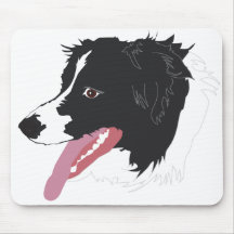 Retrato Mousepad del border collie Tapete De Raton